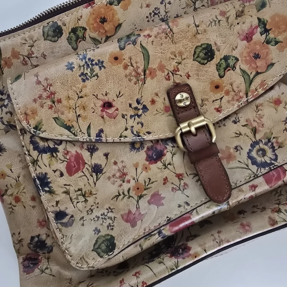 Patricia Nash Leather Avellino Floral Medium Front Pocket Crossbody - Picture 5 of 16